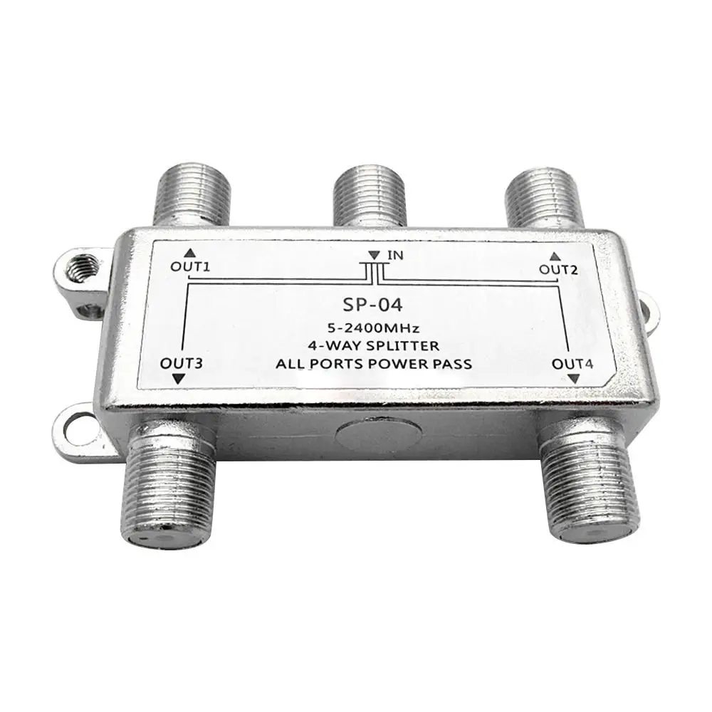 5 to 2400MHz TV Antenna Satellite Splitter F-type Socket TV Satellite Splitter Coaxial Cable Antenna