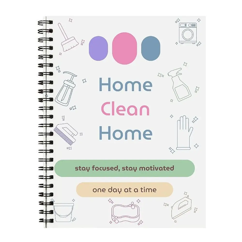 DIY ADHD Cleaning Planner Daily Weekly Monthly Editable Home Cleaning Schedule Coil Family Cleaning Tasks for Adults and Teens