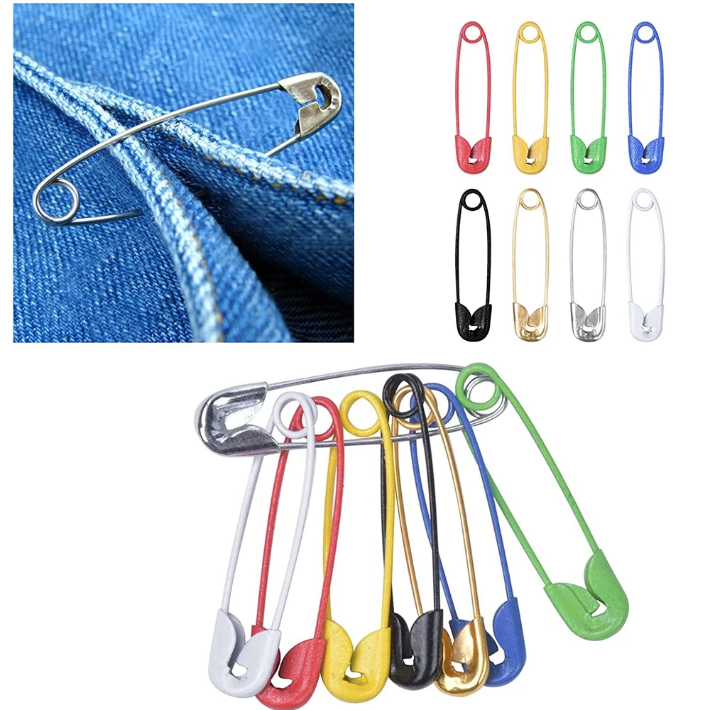 100Pcs Colored Safety Pins Safety Pins Metal Safety Pins with Storage Box Small Safety Pins for Clothes DIY Crafts Sewing Home
