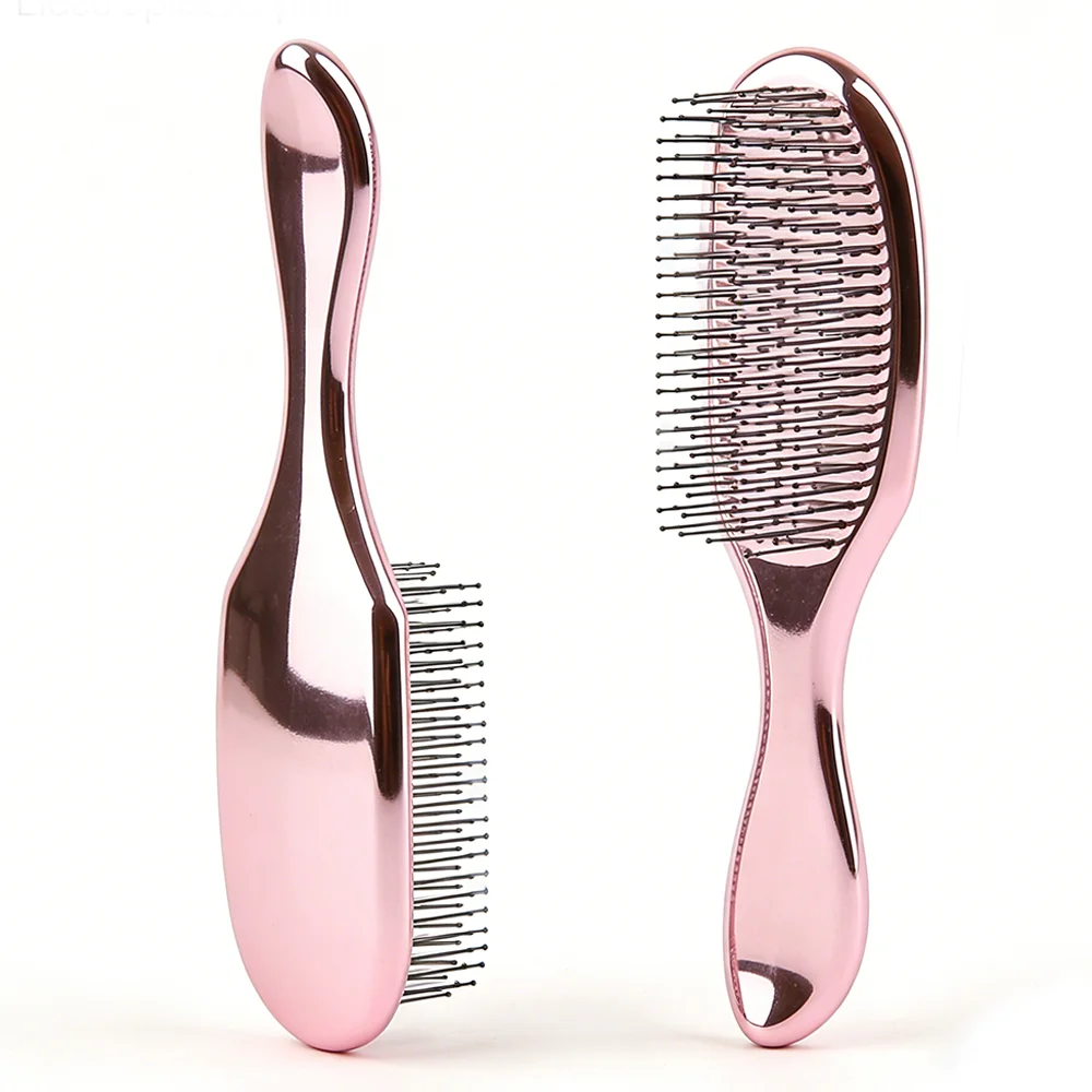 

Women's Electroplated Massage Hairbrush Meridian Scalp Care Home Use Portable Hair Comb for Wet Dry Hair