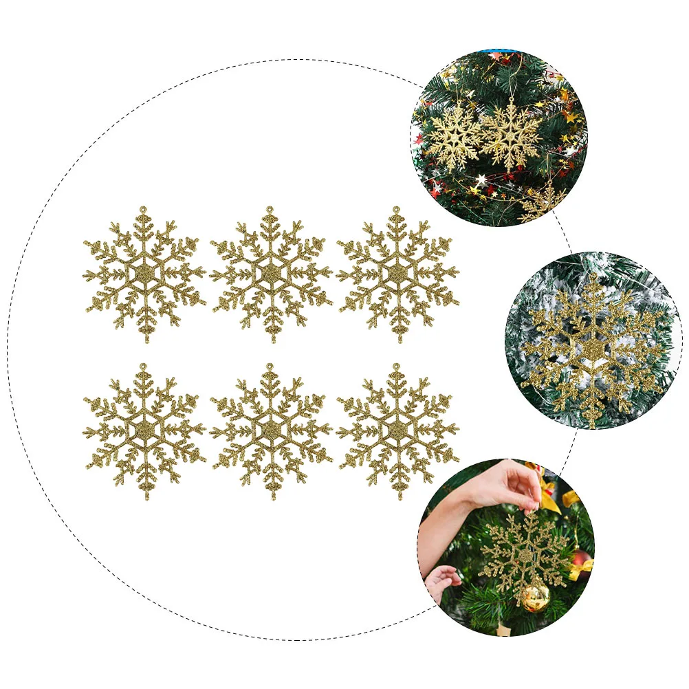 

6 Pcs Christmas Snowflake Pendant Tree Decorations High Quality Lightweight Realistic Shapes Xmas Hanging nament Family