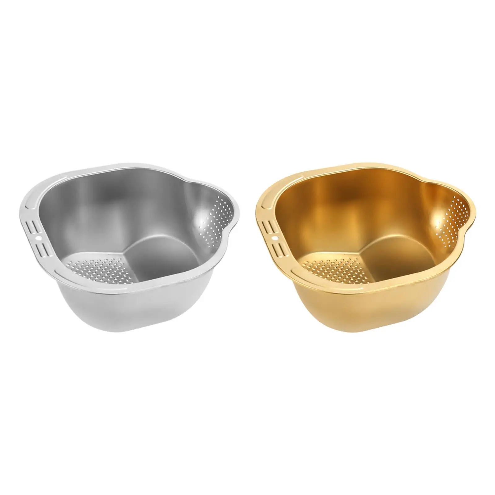 Slanted Rice Strainer Washing Bowl with Side Drainage Household Multifunctional for Fruits Kitchen Tool Beans Rice Vegetable