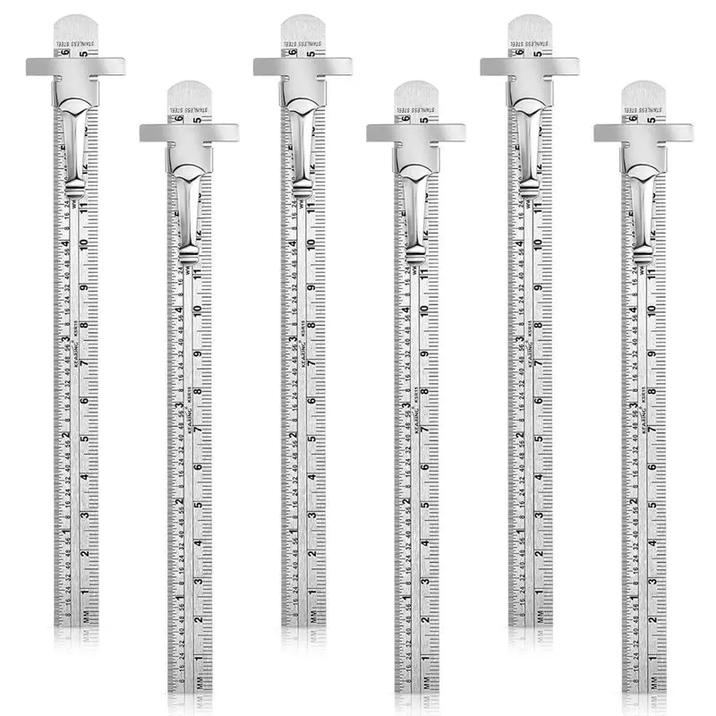 VOFUN-Pocket Ruler With Removable Clip 6 Pieces Precision Pocket Ruler Metric Ruler Not For School Office Architect