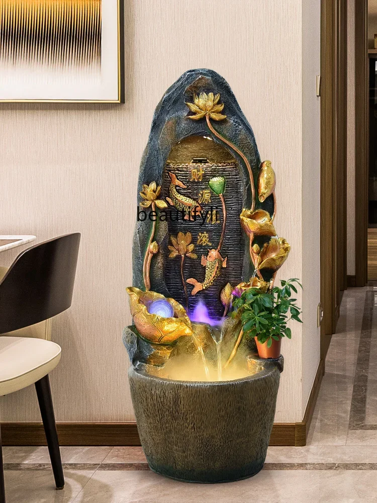 

Chinese rockery flowing water fountain floor ornament living room entrance office circulation water feature