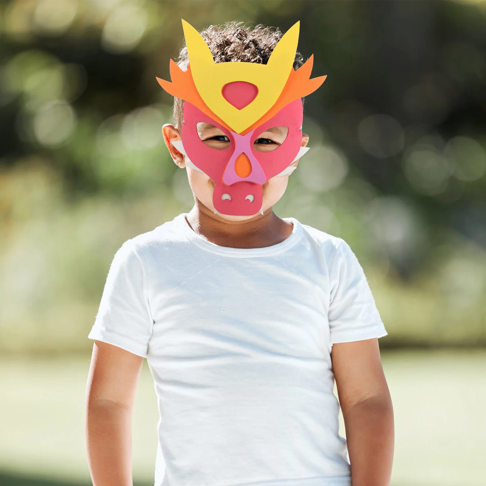 4 pcs Cosplay Dragon Cute Animal For Kids Party Masquerade Mask Eva Costume Mask Bright Color Comfortable Safe