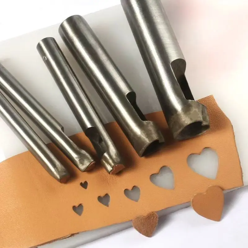 Heart Shape Hole Puncher DIY Leather Craft Punching Tools Love Sharp Mold Leather Punch Die Cutting Tool Awl Belt Holes