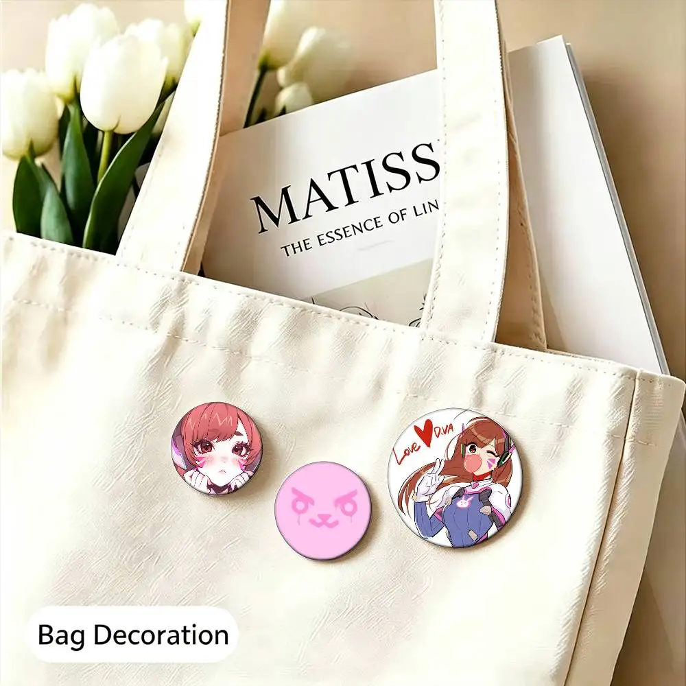Pop Game Overwatch D.Va  Custom Enamel Pin Badges 25mm 32mm 44mm 58mm Backpack Hat Decor Toys Gifts