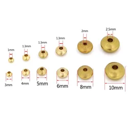 50Pcs Original Brass Beads 3/4/5/6/8/10mm Round Abacus Loose Spacer Beads For Necklace Bracelet DIY Jewelry Making Accessories