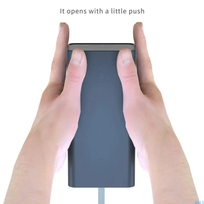 R91A 1 SET T21 Versão CAIXO BATERAGEM CAIXA BATERAGEM DIY POWER BANCO DO TEMPOR BANCO MÁXIMO 5V-2.1A