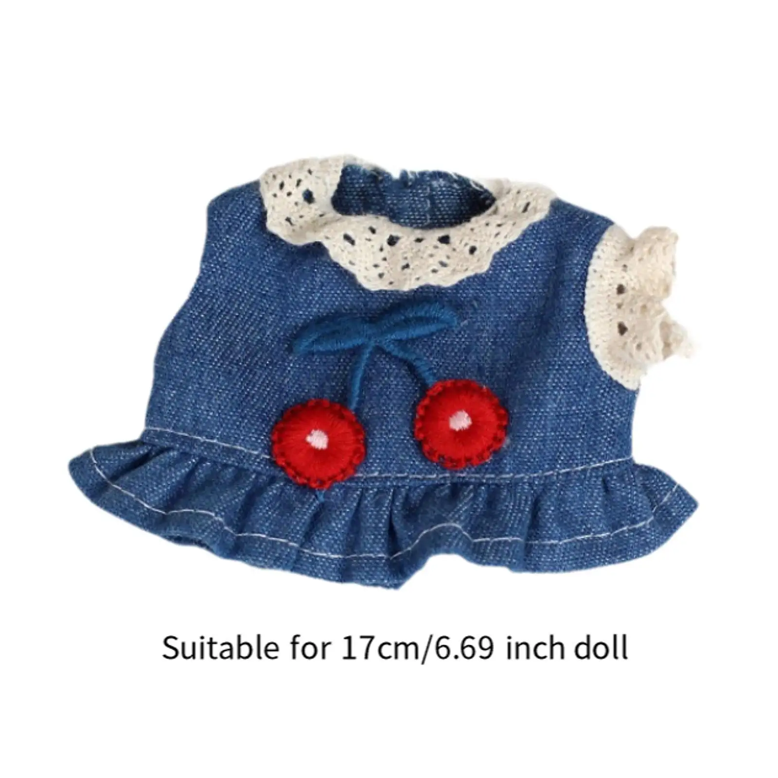 Vestido de muñeca de peluche de 17cm, moda educativa para niños, trajes de recuerdo de fiesta