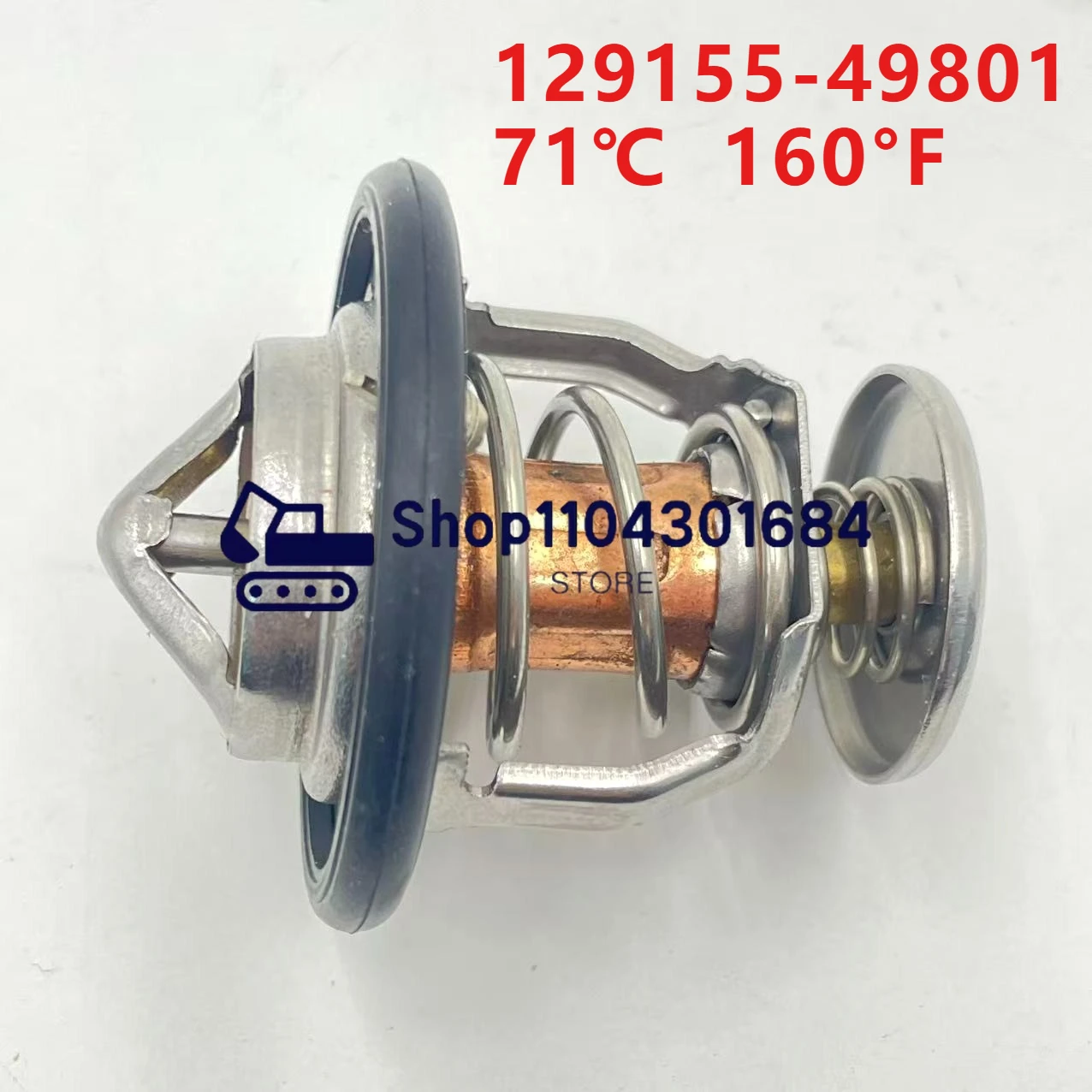 

129155-49801 71℃ 160°F Thermostat for Yanmar 4TNV84 4TNV84T 4TNV88 4TNE84 4TNE88