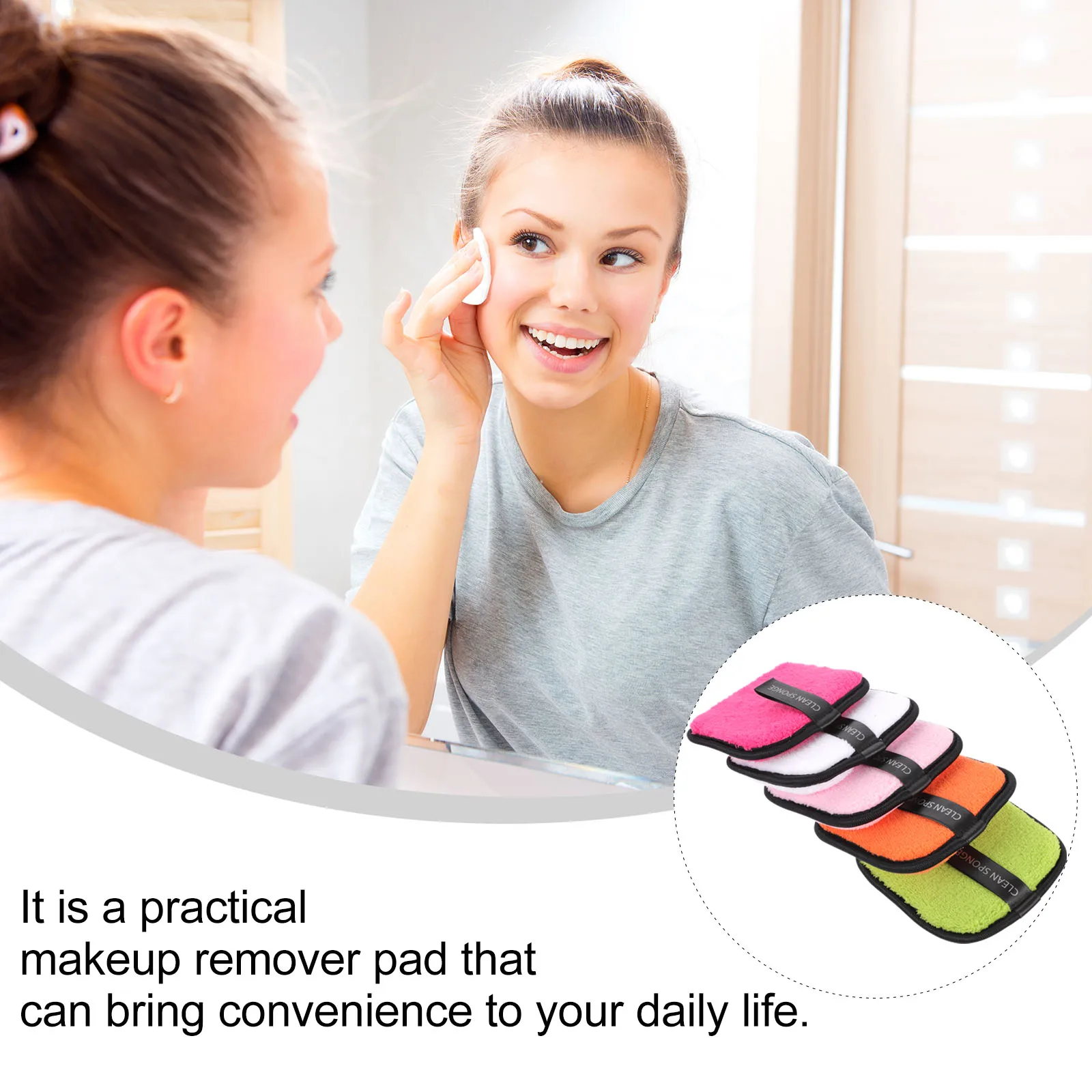   5-delige make-up remover katoen poederdons super reinigende sponzen pads bamboe oogverwijdering wasbare vezel voor gezicht diep