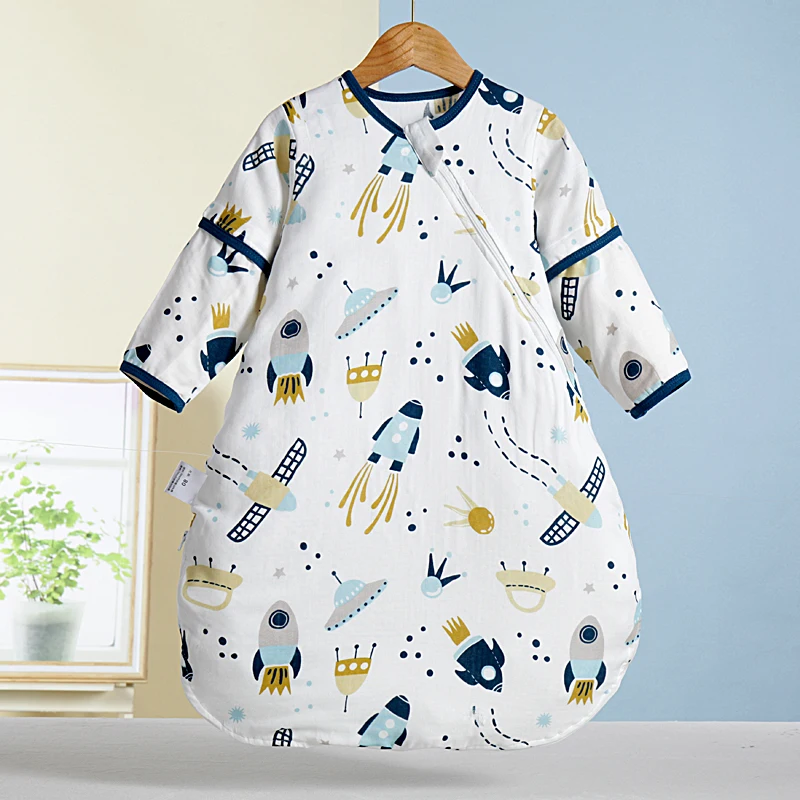 

1Pc Baby U-Shaped Sleeping Bag with 2 Layers in the Front and 1 Layer in the Back, Made of Bamboo Cotton Gauze, Thin Summer Style, Sweat-Absorbent and Breathable, Leg-Wrapped Sleeping Bag