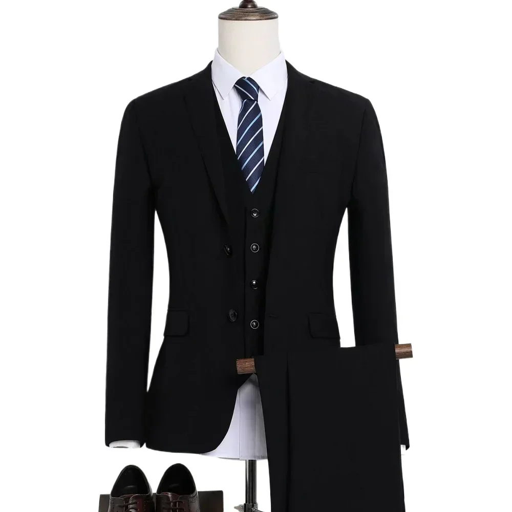 Wedding Men Suits 3 Pieces 2 Outfit Set Elegant High Quality Jackets Vest Pants Blazers Luxury Classic 2024 Formal Clothing