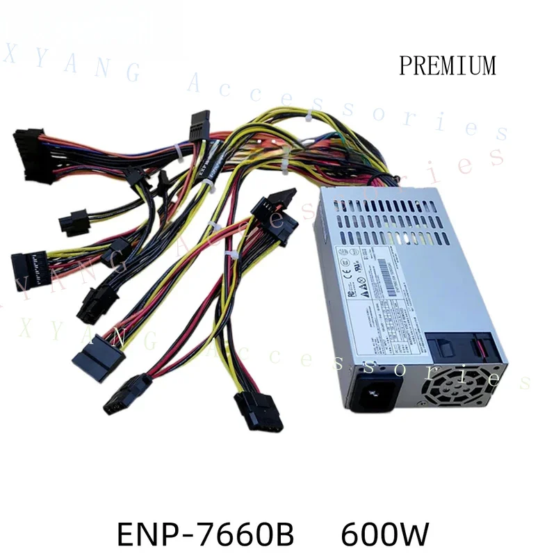 N+ New Original For Enhance ENP 7660B 1U Mini Flex 600w PSU 80PLUS Platinum Power Supply With 2*6+2 GPU Connector ENP-7660B