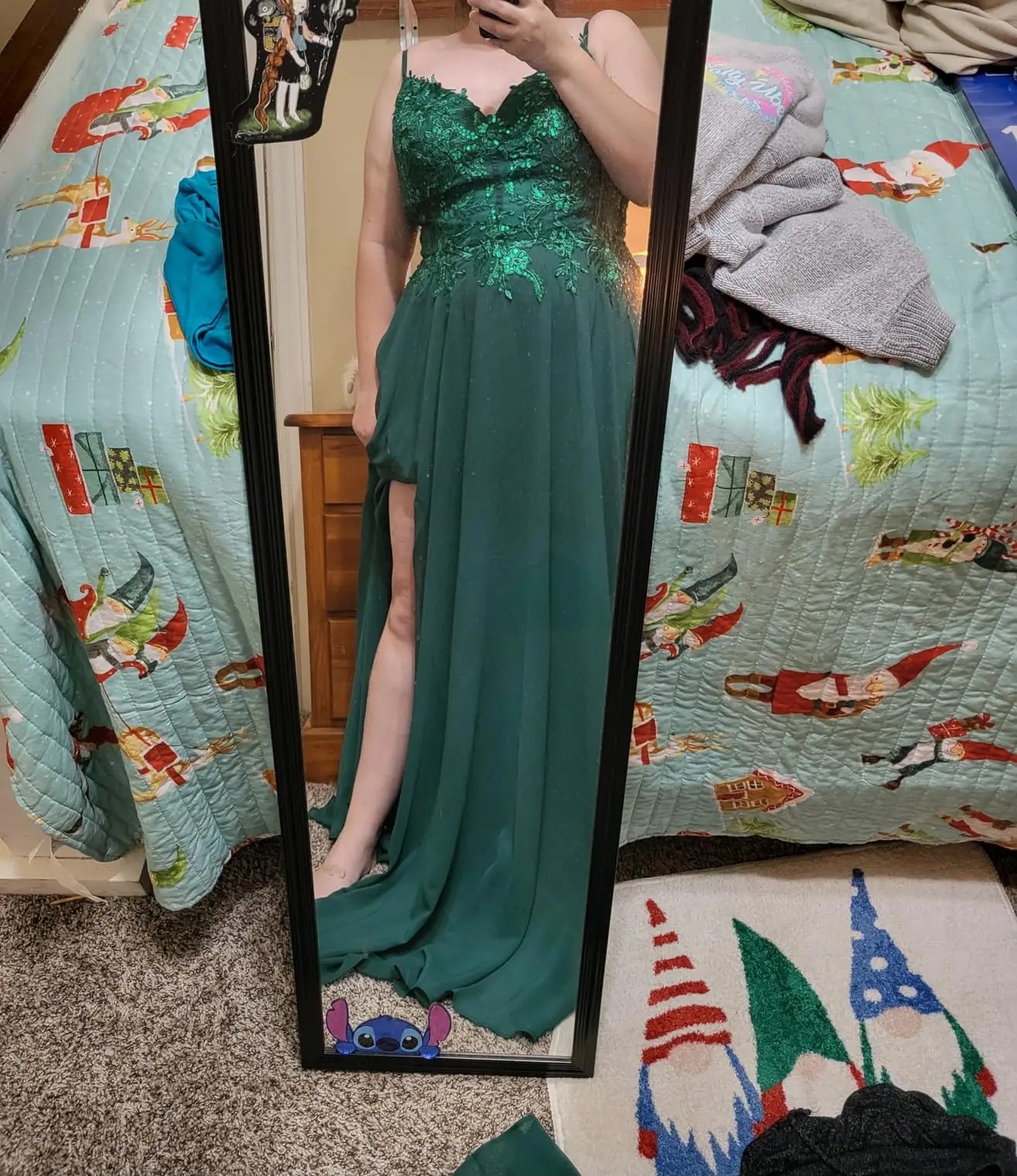 Custom A Line Spaghetti Straps V Neck Long Chiffon Prom Dress For Women With Slit Formal Evening Wedding Party Bridesmaid Dress