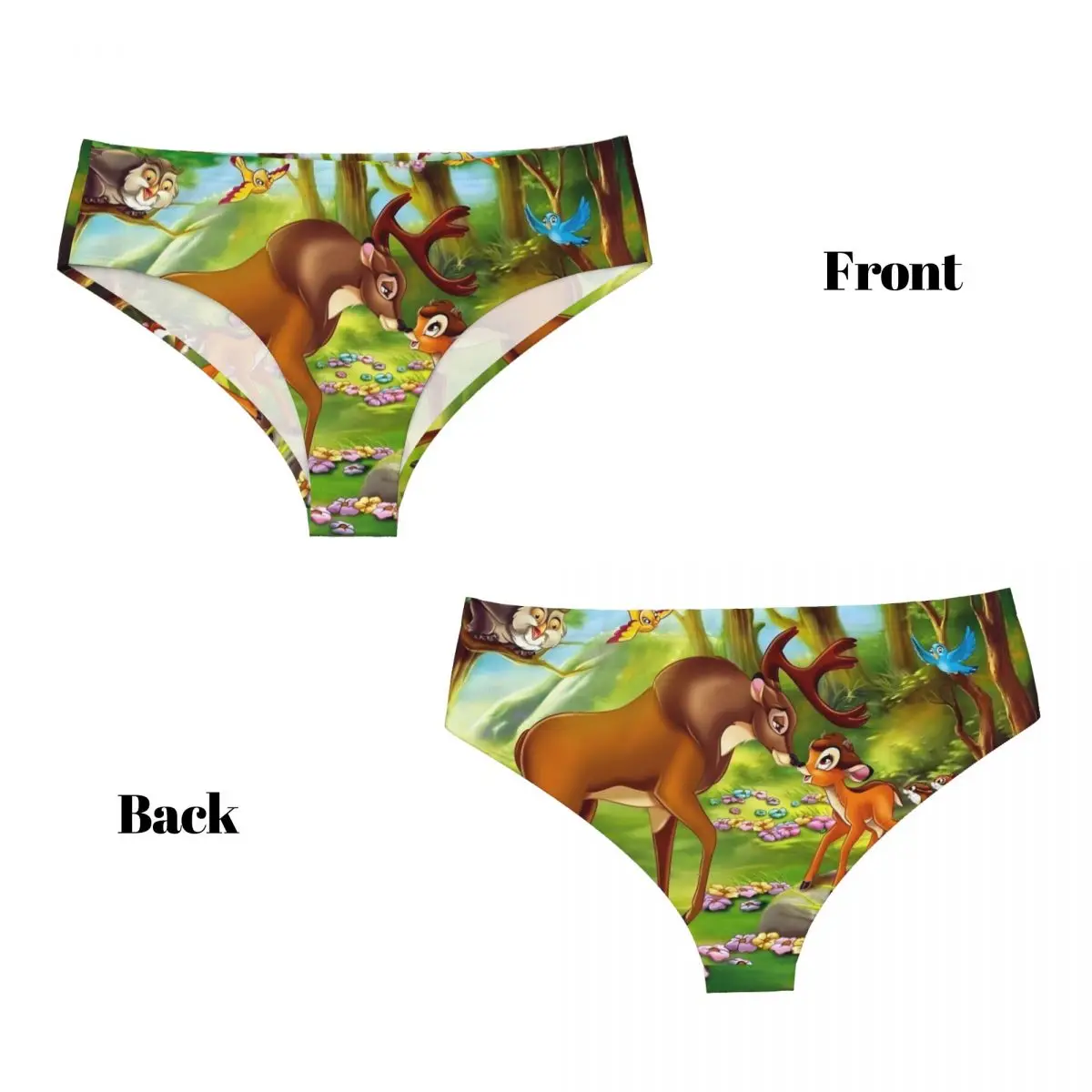 Benutzerdefinierte Damen Bambi Fawn Cartoon kurze Höschen weibliche atmungsaktive klassische Unterwäsche Unterhose