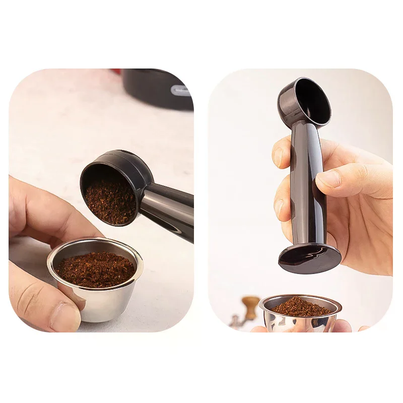2 In 1 Coffee Spoon 7g Standard Measuring Spoon Dual-use Bean Scoop Powder Press Scoop Coffee Machine Accessories Kitchen Tools