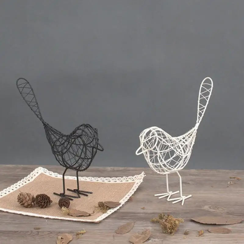 Minimalist Iron Hollowed Out Bird Creative Foyer Living Room Decoration Home Wine Cabinet Decor Metal Bird Desktop Decor Gift
