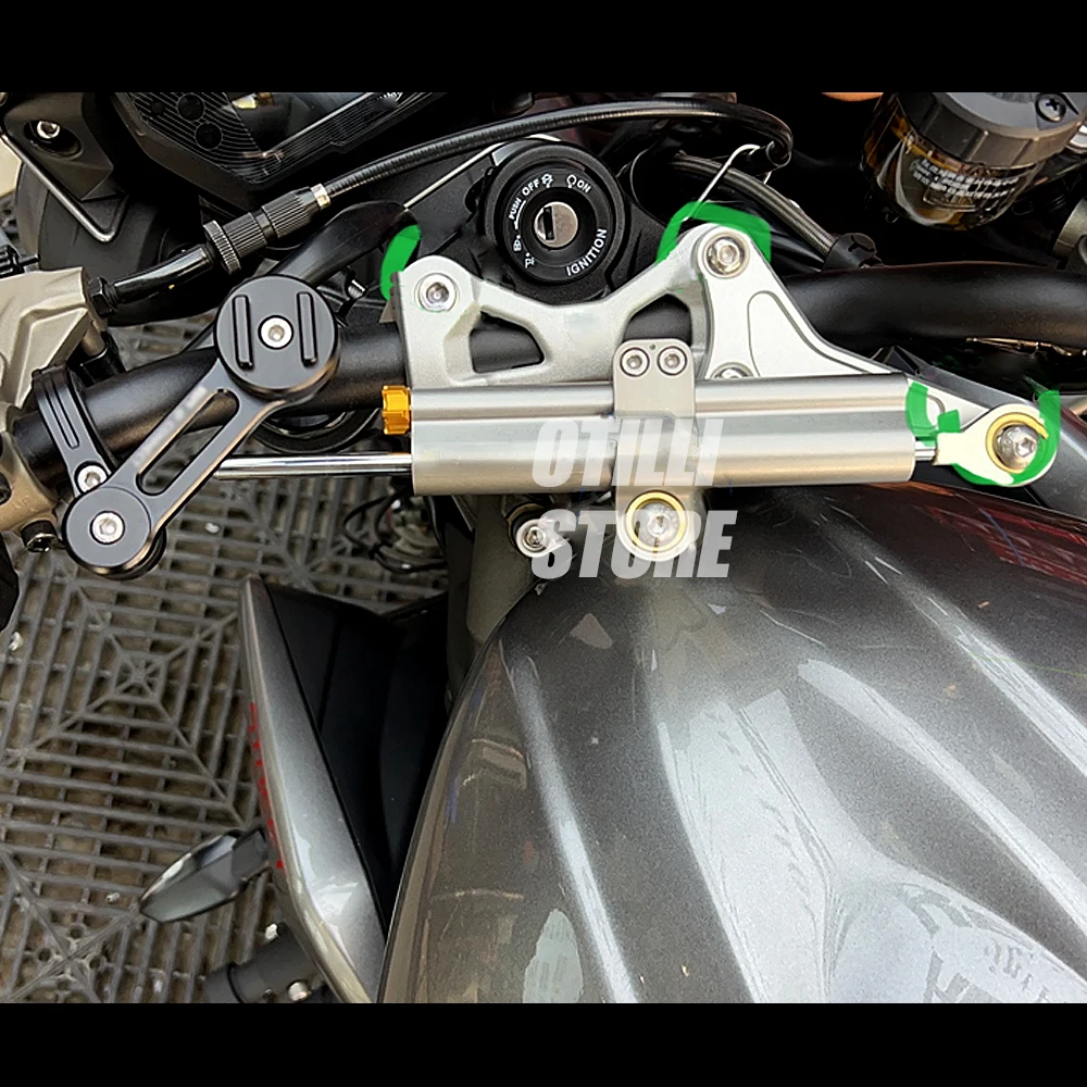 Motorcycle Steering Damper Bracket Stabilizer For Street Triple 765R 765RS 1200RS Stabilize Safety Control