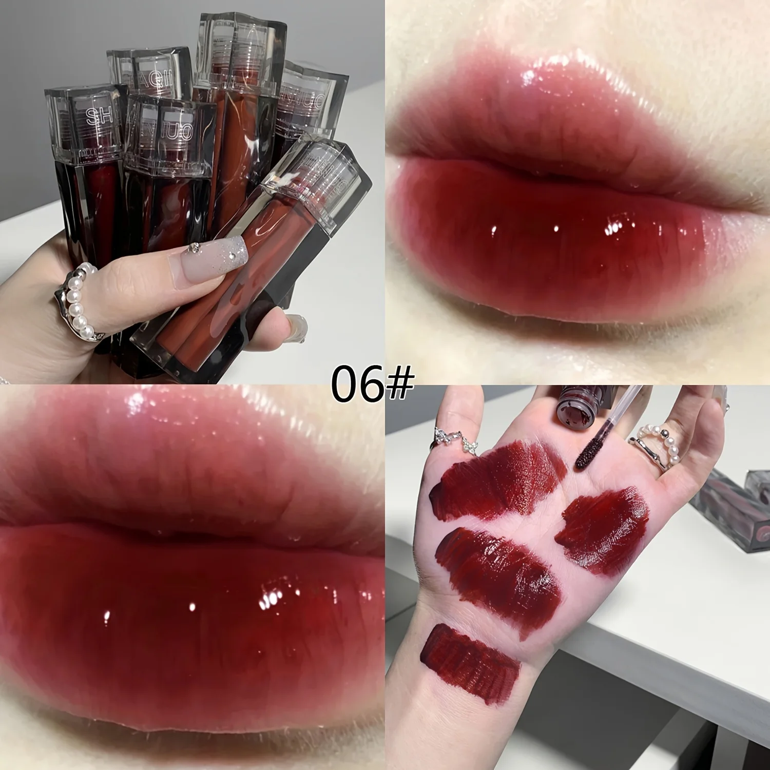 Adorable Bear Mirror Lip Glaze - ลิปสติกเนื้อลิควิดติดทนนาน ไม่ซีดจาง ให้ความชุ่มชื้นพร้อมเนื้อน้ํา - หน้าแข้งมันวาวหรูหรา