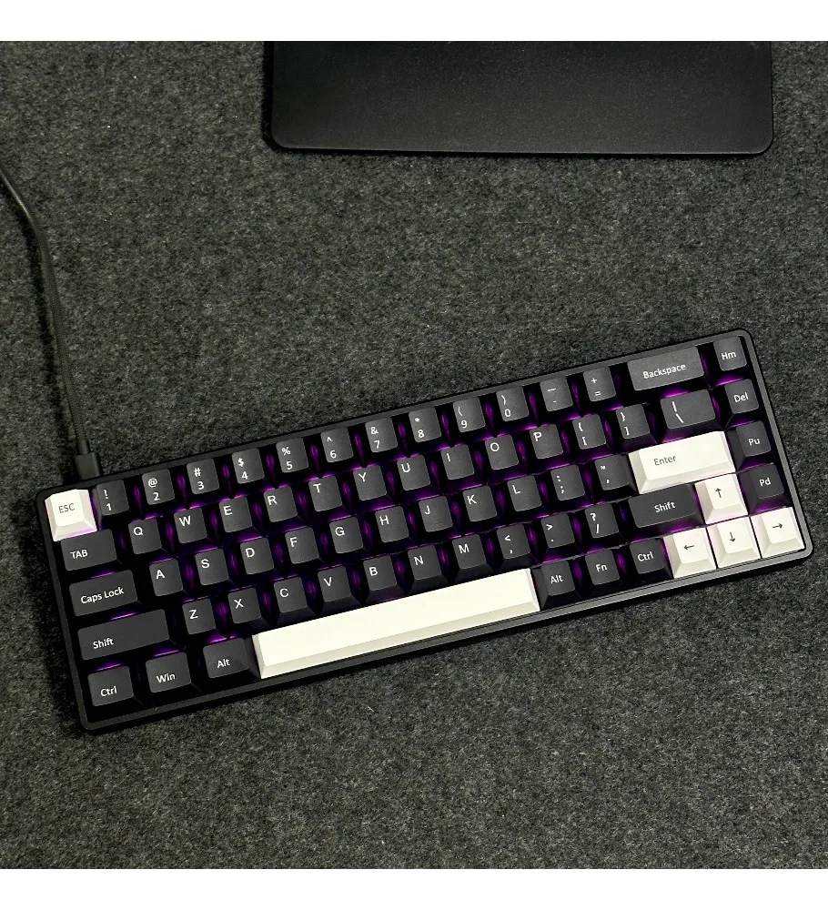 Pure black engraved keycaps Original high-fit ev63 Mage made68 from Ace68 Night Demon Forward X87