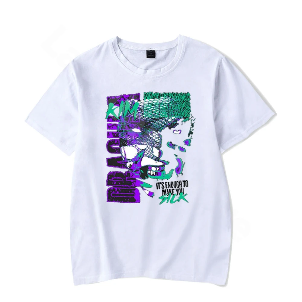 كيم دراكولا مريض تي شيرت عادية مضحك قصيرة الأكمام خمر تي شيرت Harajuku بلايز تيز للجنسين الشارع الشهير تي شيرت ملابس عصرية