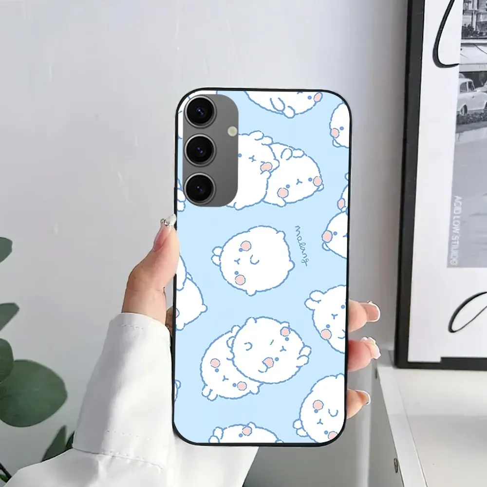 Cartoon M-Molang Phone Case For Samsung Galaxy S21 S22 S23 S30 Note 10 20 Plus Lite FE ULTRA Shell