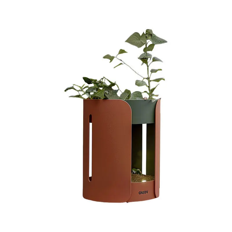 Cylindrical Wrought Iron Planter Set, Outdoor Partition Trough, Commercial Display for Cafe, Tea Shop and Restaurant