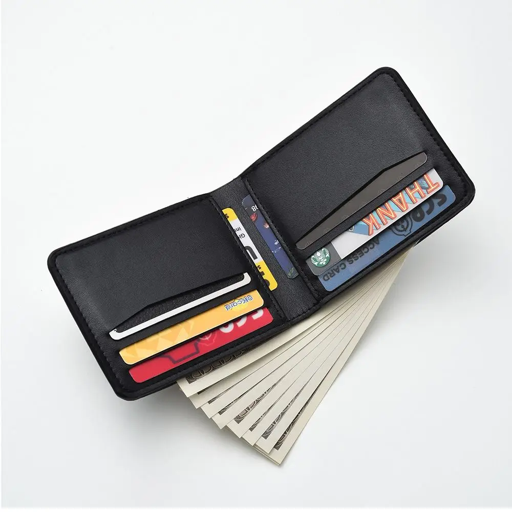 New PU Leather Retro Men's Wallet Soft Ultra Thin Multiple Pockets Lightweight Slim Wallet Money Clip Men