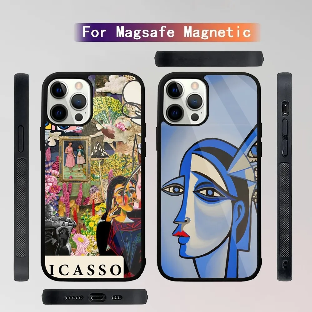 Picasso Abstract Art Painting Phone Case For iPhone 16,15,14,13,12,11,Plus,Pro,Max Mini Magsafe Magnetic Wireless Charging