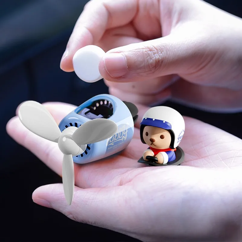 Cartoon Car Air Freshener Rotating Propeller Outlet Fragrance Magnetic Design Auto Accessories Interior Perfume Diffuse