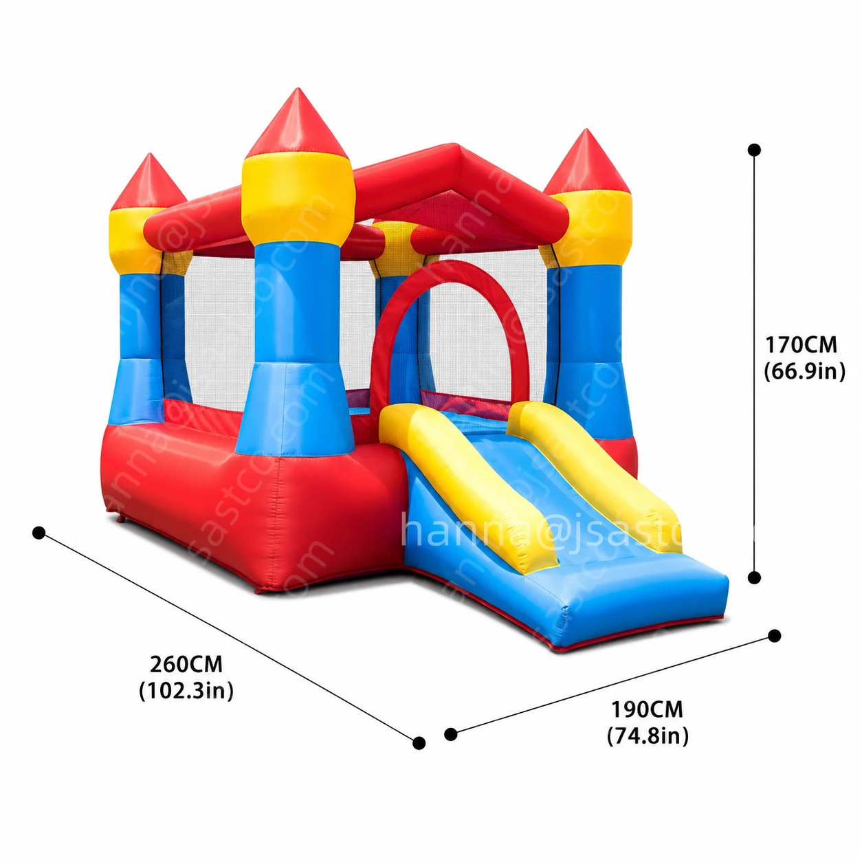 Commercial-Grade Small Indoor Inflatable Bounce House with Slide Backyard Inflatable Castle for Kids with Safety Netting