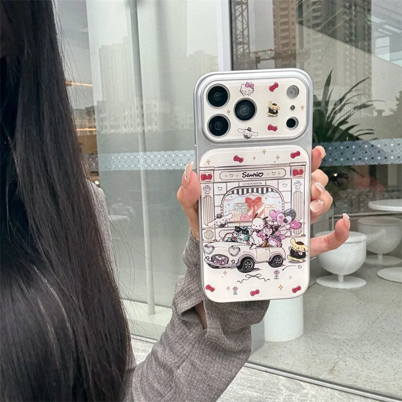 

Cute HelloKitty Characters Phone Case For iPhone 17 16 15 Pro Max Cartoon Retro Car Aesthetic Shockproof Protective Cover