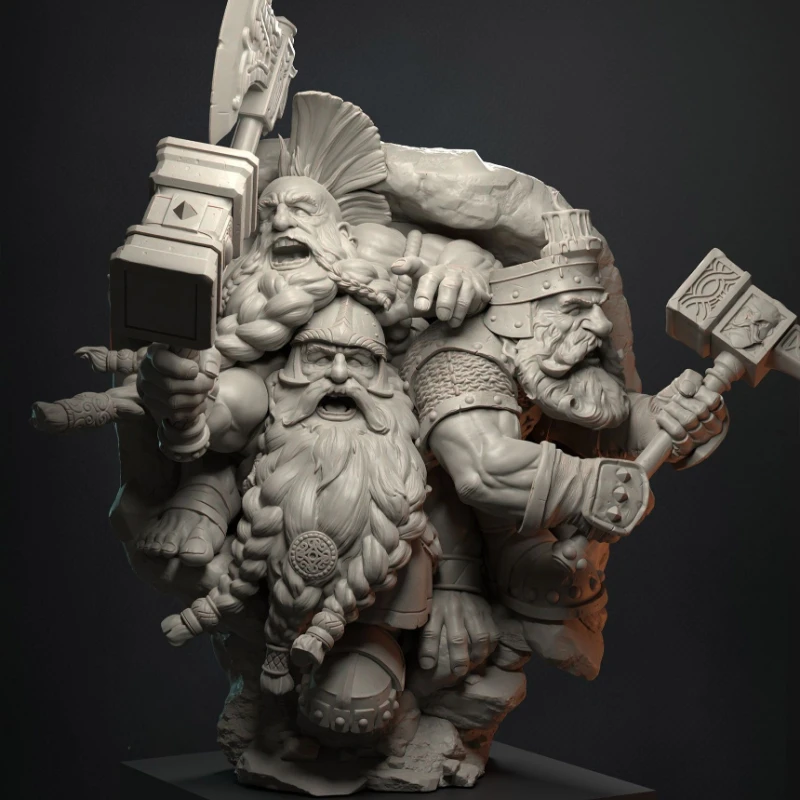 1/24 Scale 80mm Die-Cast Resin Figure Model Kit Dungeon Rock Fire Hobby Miniature Toys Unassembled Unpainted DIY Diorama