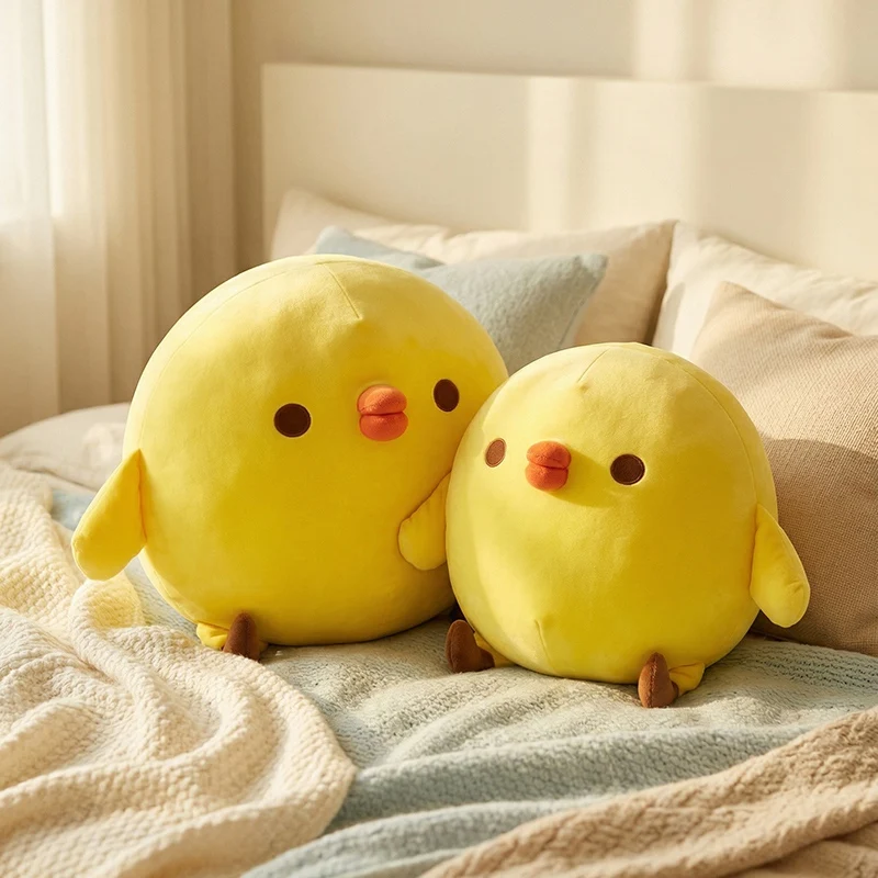 20/30/40/50CM Cute Round Chick Plush Toys Cartoon Yellow Chick Stuffed Soft Pillow Sleep Cushion Kawaii Birthday Gifts