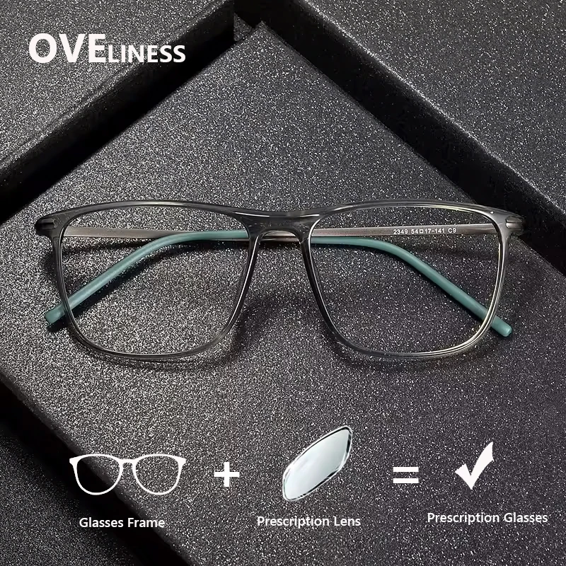 

optical Acetate Titanium Glasses Frame Men Retro square Prescription Eyeglasses frame Women myopia Spectacle Eyewear