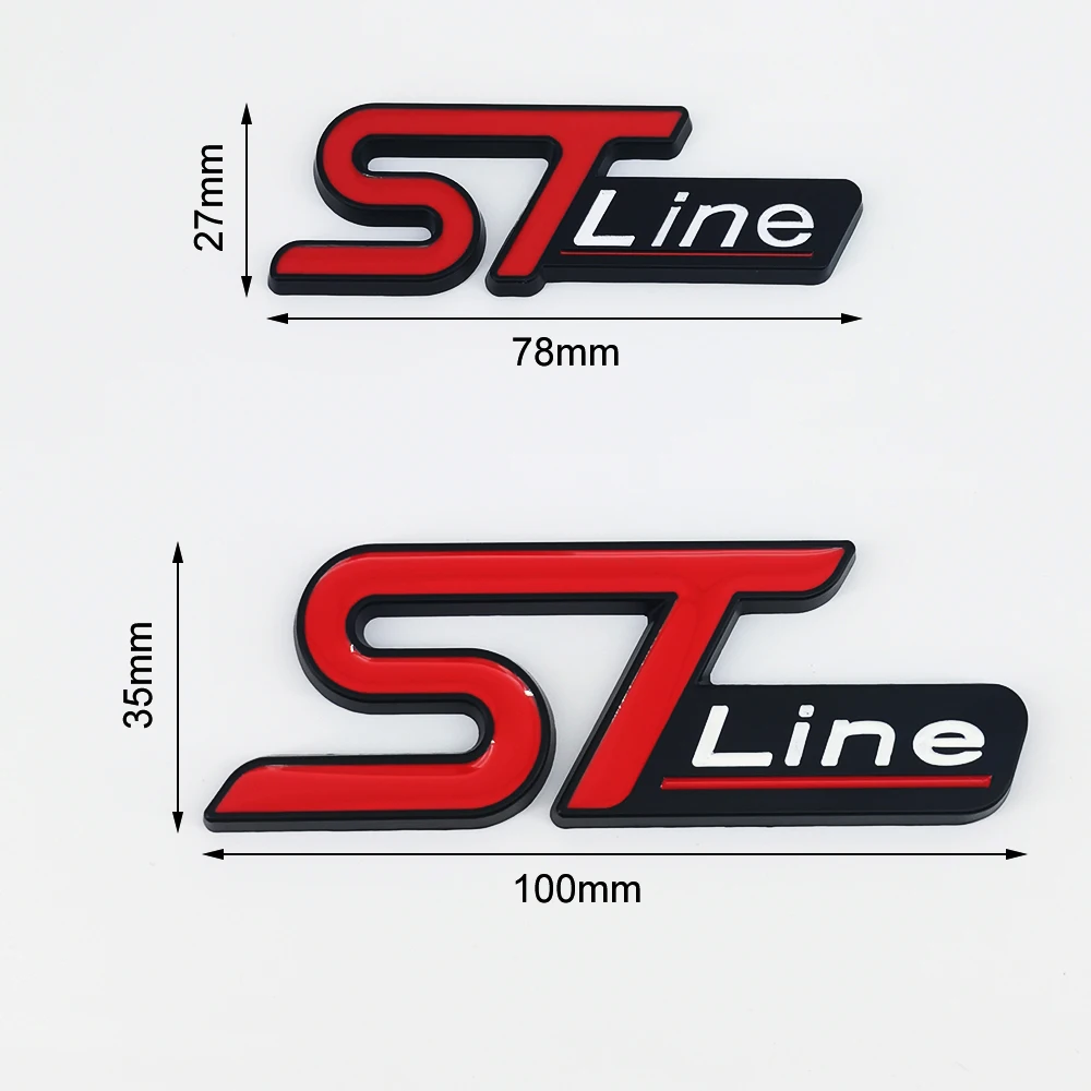 ثلاثية الأبعاد المعادن ST خط لاصق الشعار الجبهة الشواية شعار الخلفي الجذع شارة مائي لفورد بوما مونديو التركيز كوغا MK3 MK4 اكسسوارات السيارات #3