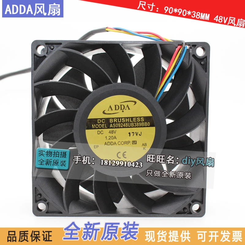 NEW ADDA AS09248UB389BB0 9238 DC48V 4PIN PWM cooling fan