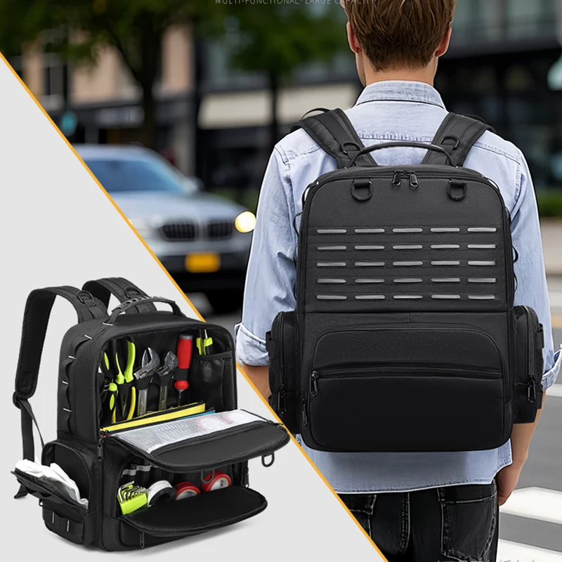 Backpack multifunctional portable tool kit Oxford cloth waterproof large capacity electrician maintenance personnel tool kit