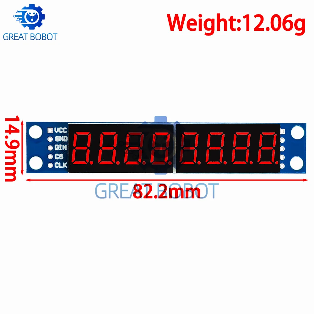 BS MAX7219 CWG 8-Digit Digital Tube Display Control Module Red Three IO for Arduino