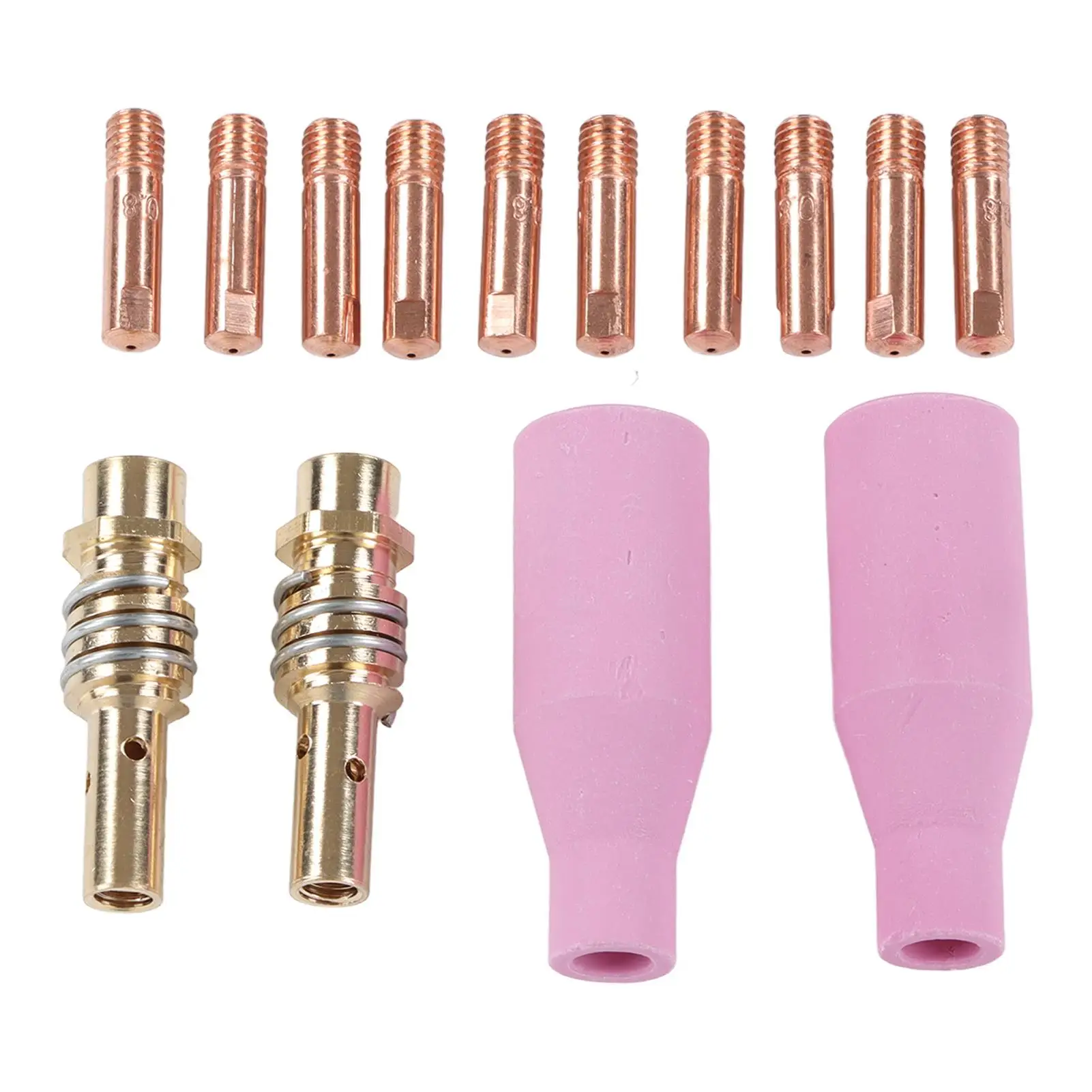 

14Pcs MIG Welding Accessories Set Torch Ceramic Cup Contact Tip Connecting Rod Replacement Tools