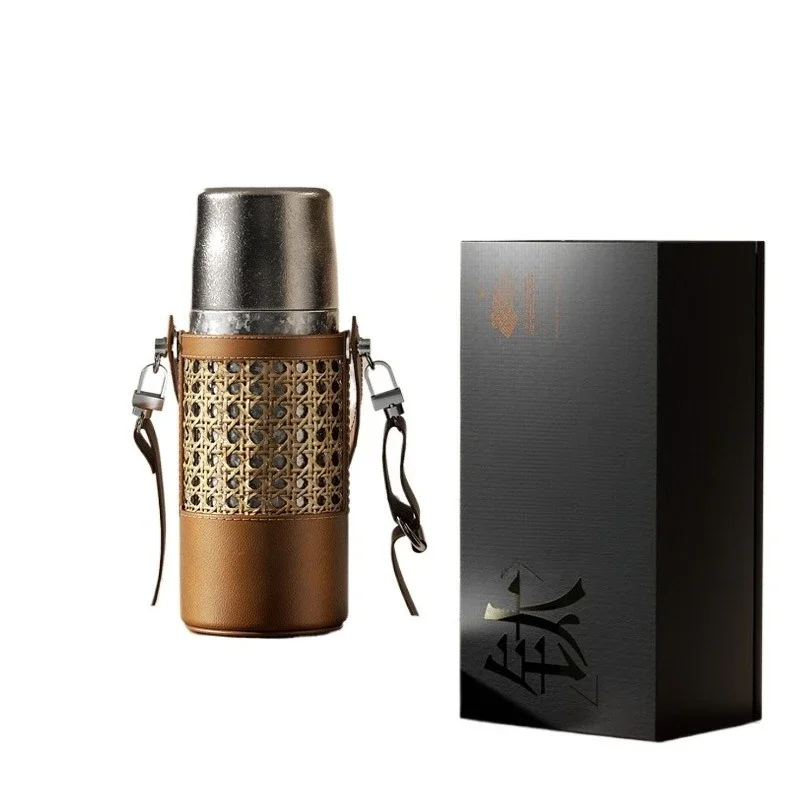 Pure titanium thermos cup Hammer braised teacup separation  Men's and women's large-capacity