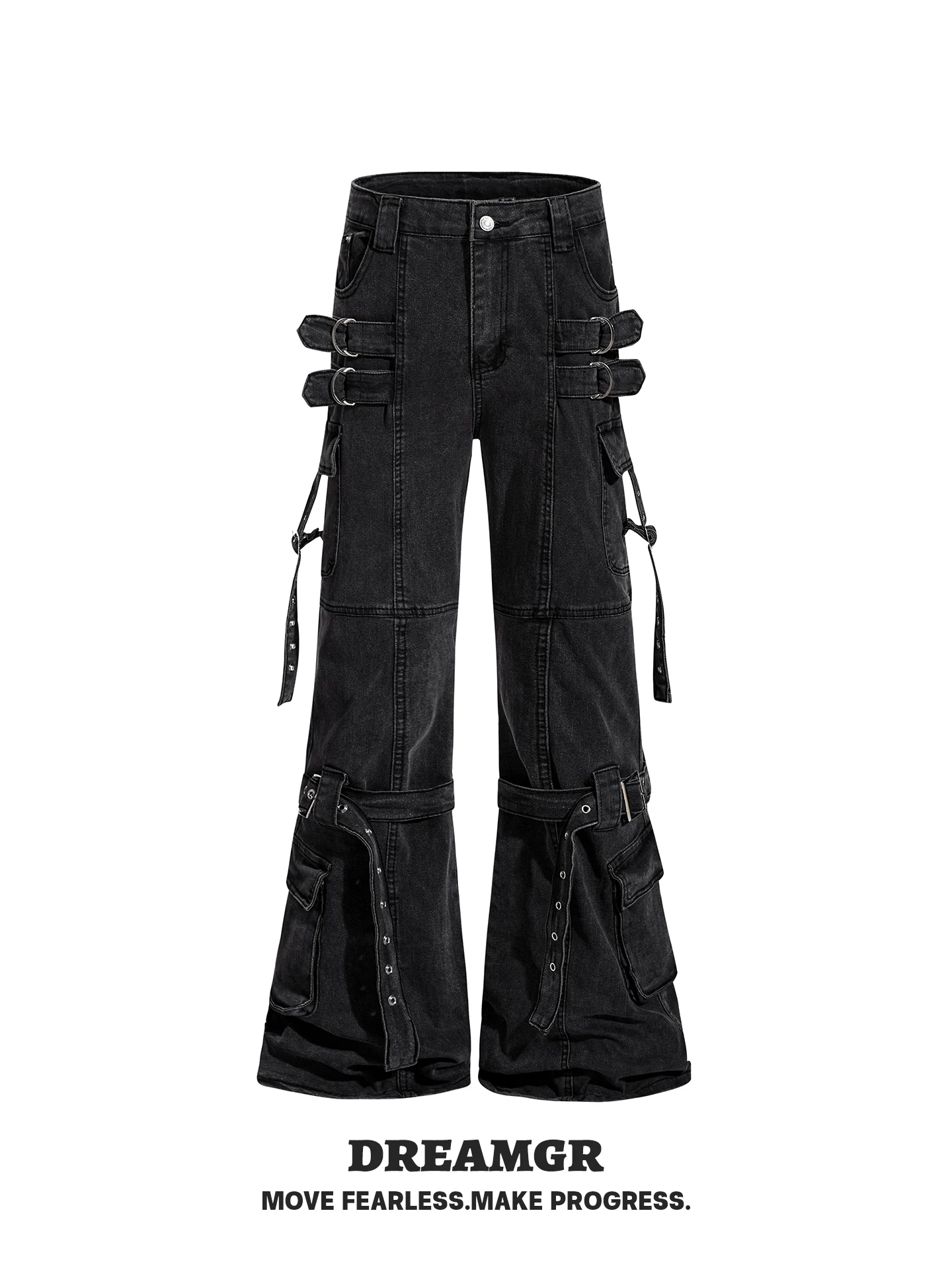 

American Sle Heavy Du Flared Denim Jeans Men Women New High Street Haome Loose Slimming Floor Length Pants