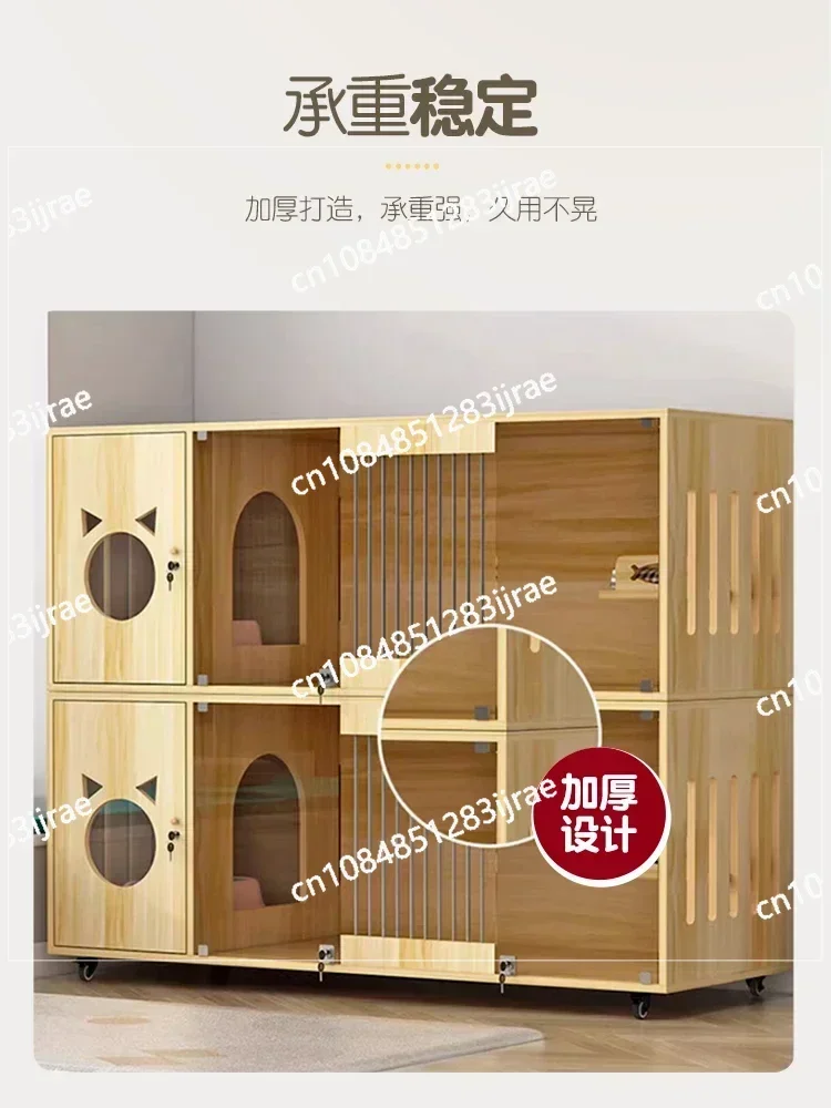 Villa Large Space House Cage Domestic Breeding Cage Indoor  Cage Toilet Integrated Nest Cat House