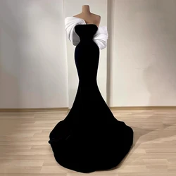 Thinyfull Saudi Arabia Mermaid Prom Evening Dresses Strapless Black White Night Party Dress 2025 Cocktail Prom Gowns Customized