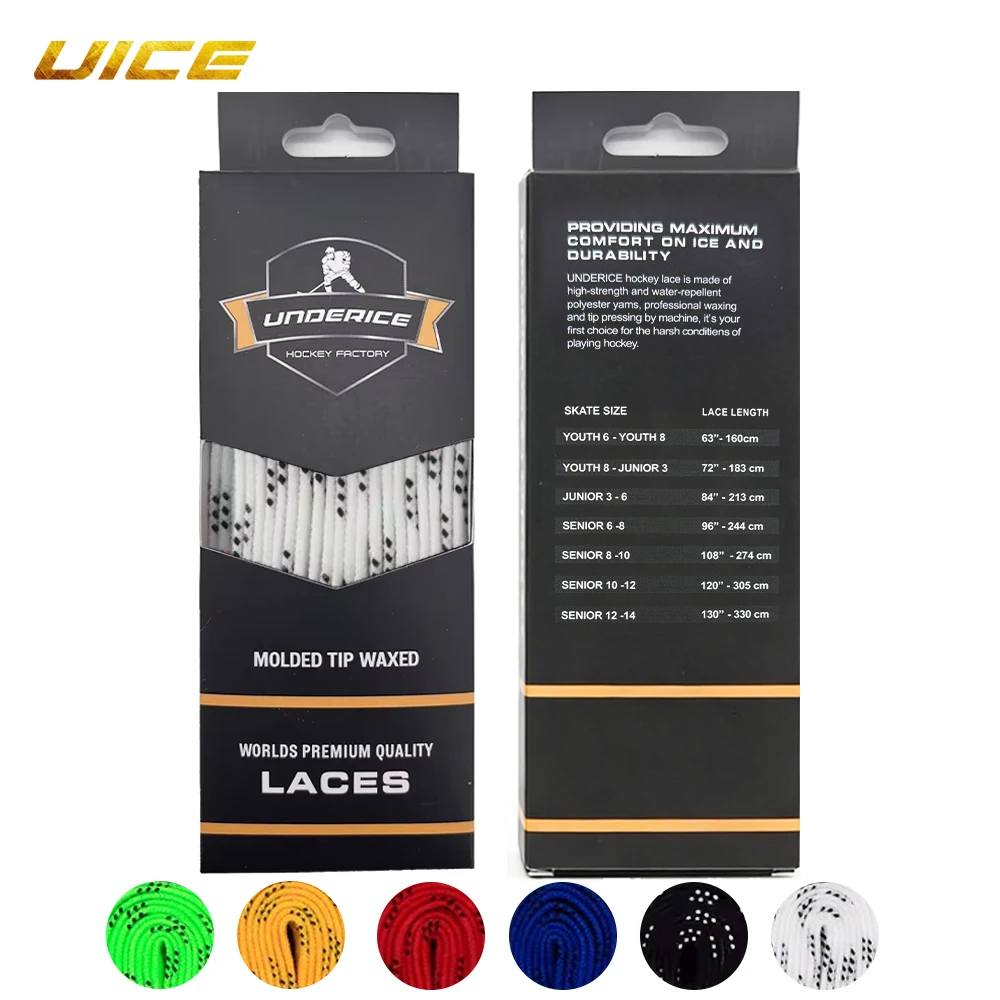 UICE Ice Hockey Skate Laces 84-120inch Box-Packed Hockey Skate Shoe Lacer Dual Layer Braid Reinforced Hockey Accessories