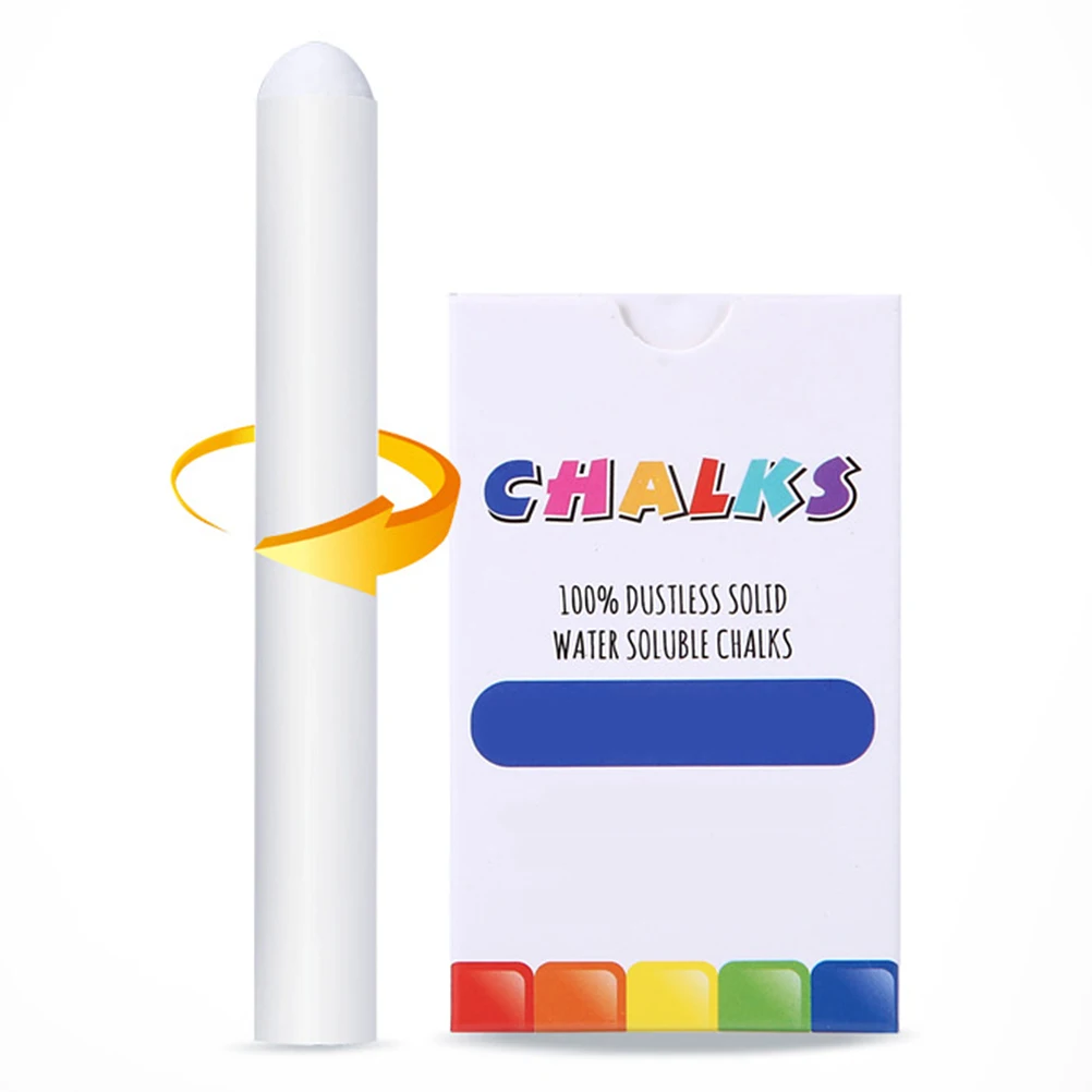 20 قطعة طباشير قابلة للغسل بدون غبار صديقة للبيئة بيضاء قابلة للذوبان في الماء مناسبة للأطفال ملعب السبورة سهلة المسح