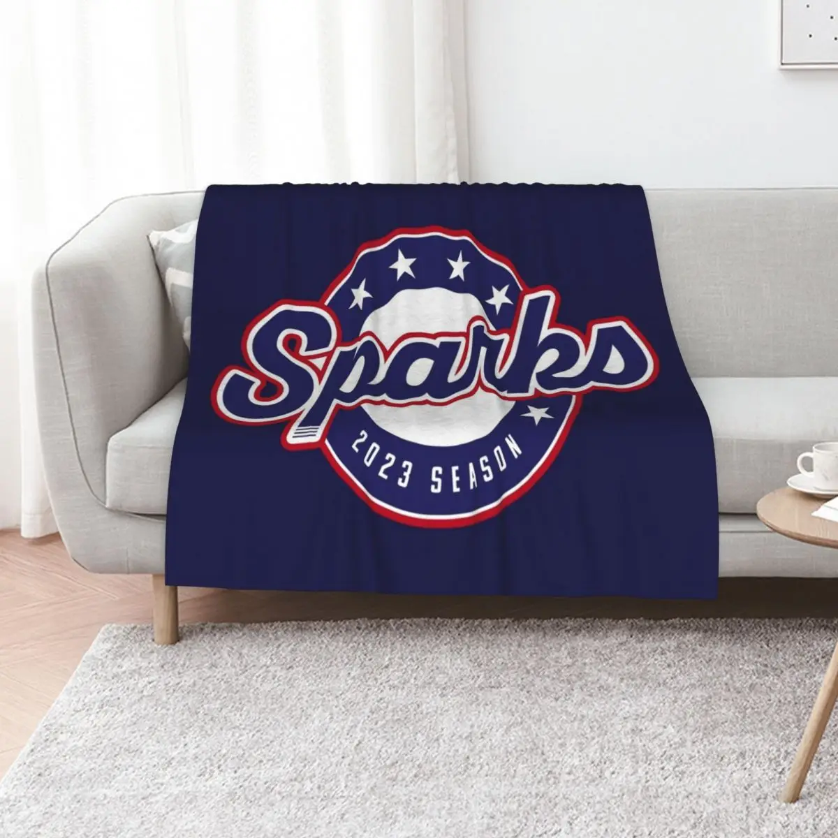 Capital City Ringette Sparks - 2023 Season Throw Blanket Soft Plaid Warm Beach Fashion Sofas Softest Flannel Blankets