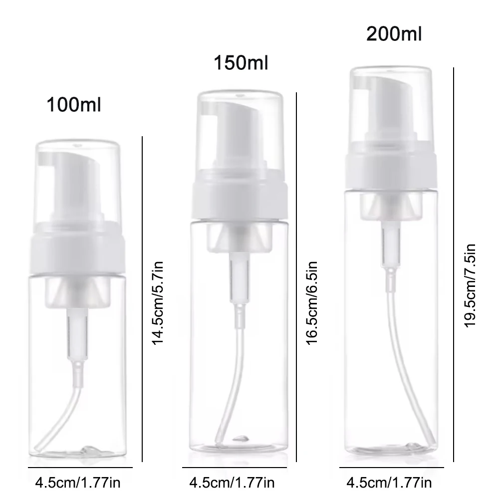 100ml 150ml 200ml Plastic Foam Pump Bottle Empty Face Eyelashes Cosmetic Bottle Cleaner Soap Dispenser Foam Bottle